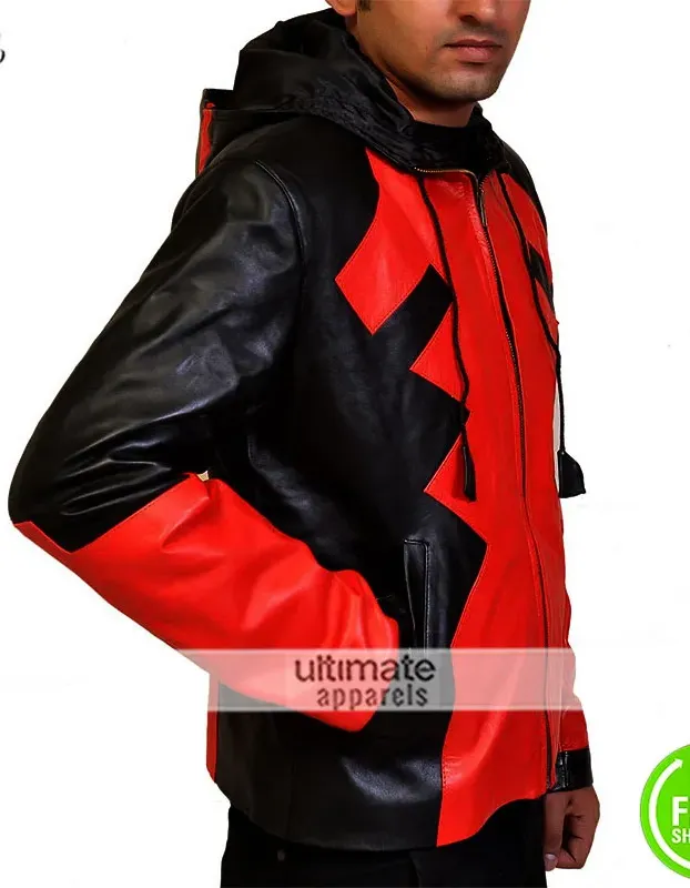 Deadpool Halloween Costume Hooded Athletic Jacket Deadpool Halloween Costume Hooded Athletic Jacket