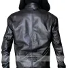 Eminem Grammy Awards Bear Collar Hooded Biker Jacket