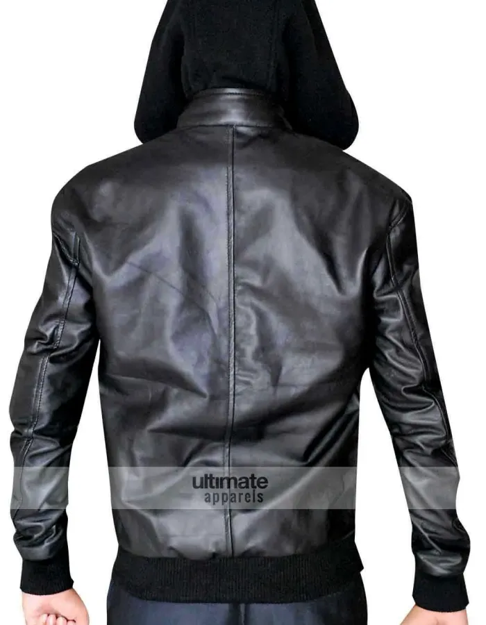 Eminem Grammy Awards Bear Collar Hooded Biker Jacket