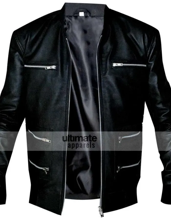 Eminem Grammy Awards Bear Collar Hooded Biker Jacket
