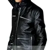 Eminem Grammy Awards Bear Collar Hooded Biker Jacket