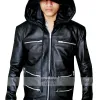 Eminem Grammy Awards Bear Collar Hooded Biker Jacket