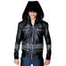 Eminem Grammy Awards Bear Collar Hooded Biker Jacket