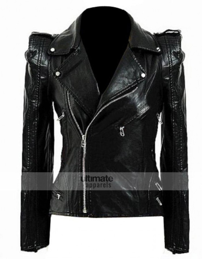 Kate Moss Women's Top-Shop Black Biker Jacket Kate Moss Women's Top-Shop Black Biker Jacket
