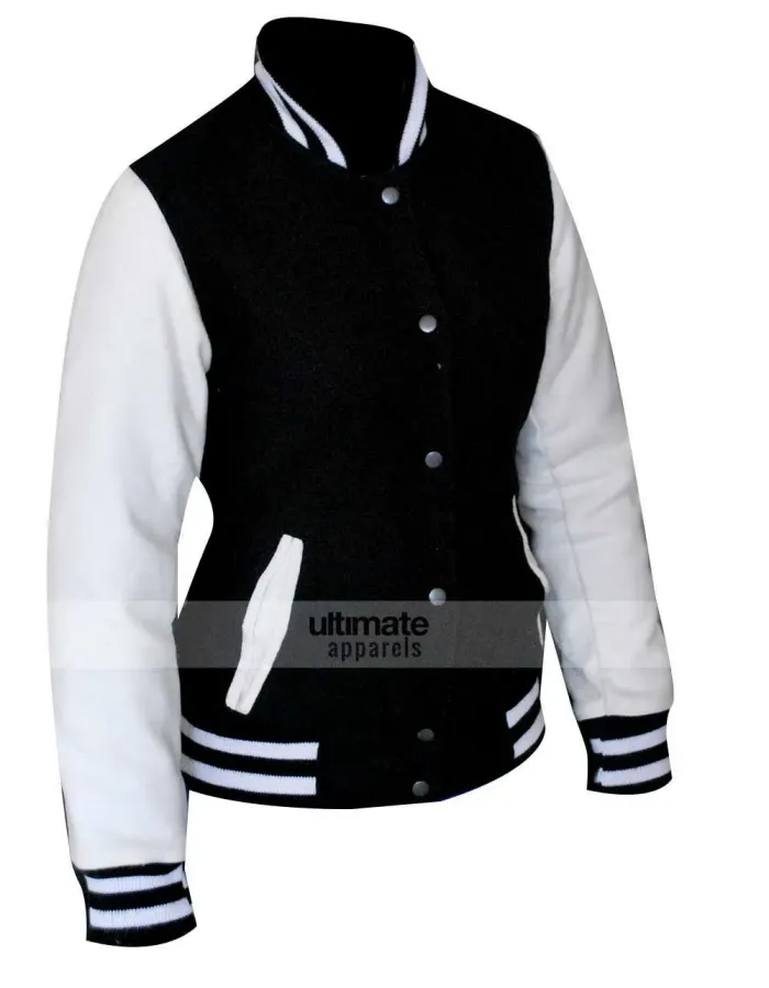 Kim Kardashian Black/White Varsity Bomber Jacket Kim Kardashian Black/White Varsity Bomber Jacket