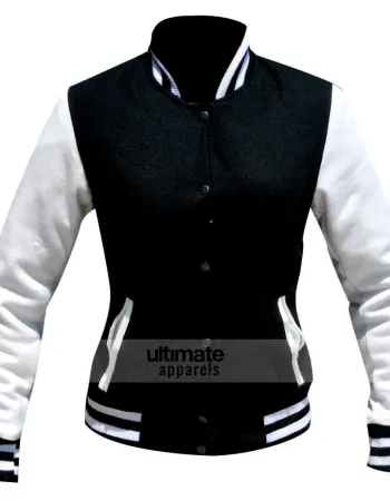 Kim Kardashian Black/White Varsity Bomber Jacket