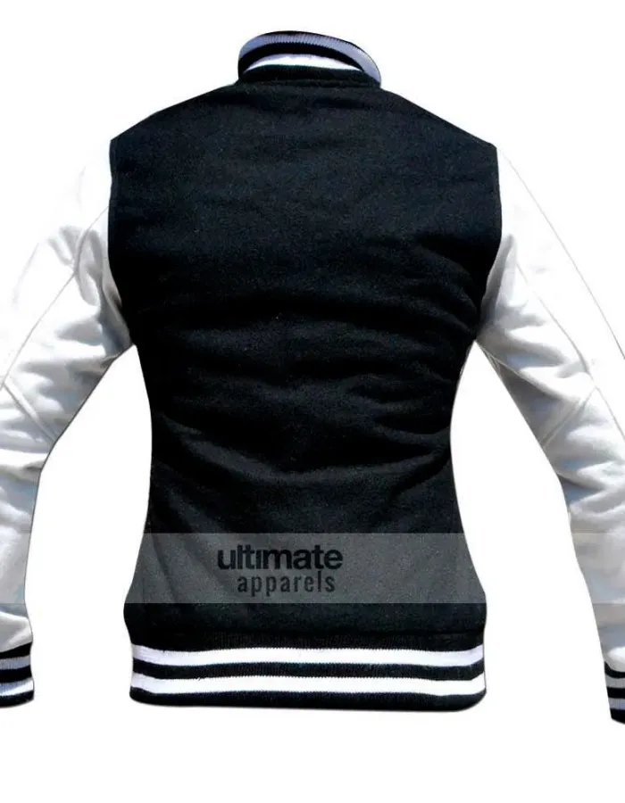 Kim Kardashian Black/White Varsity Bomber Jacket Kim Kardashian Black/White Varsity Bomber Jacket