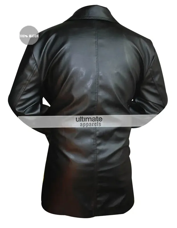 Men's Black Trench Faux Leather Jacket Men's Black Trench Faux Leather Jacket