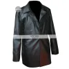 Men's Black Trench Faux Leather Jacket Men's Black Trench Faux Leather Jacket