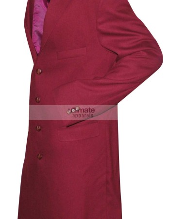 Men's Red Cotton Trench Coat