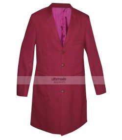 Men's Red Cotton Trench Coat