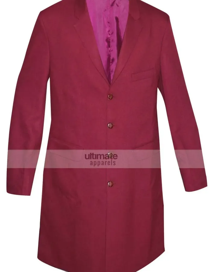 Men's Red Cotton Trench Coat