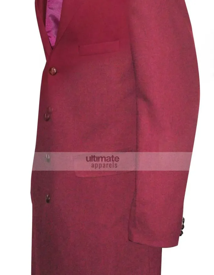 Men's Red Cotton Trench Coat