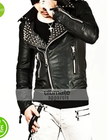 New Men Fashion Mod Tough Masculine Rider Leather Coat