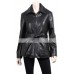 Women's Slim Fit Black Leather Blazer Coat
