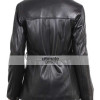 Women's Slim Fit Black Leather Blazer Coat