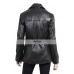Women's Slim Fit Black Leather Blazer Coat