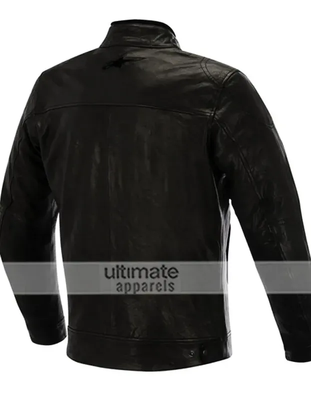 Alpinestars Mens Black Biker Leather Jacket 