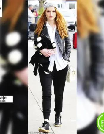 Bella Thorne Black Biker Jacket By Boutique Bella Thorne Black Biker Jacket By Boutique
