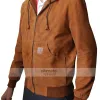 Jackie & Ryan Ben Barnes Brown Suede Bomber Jacket