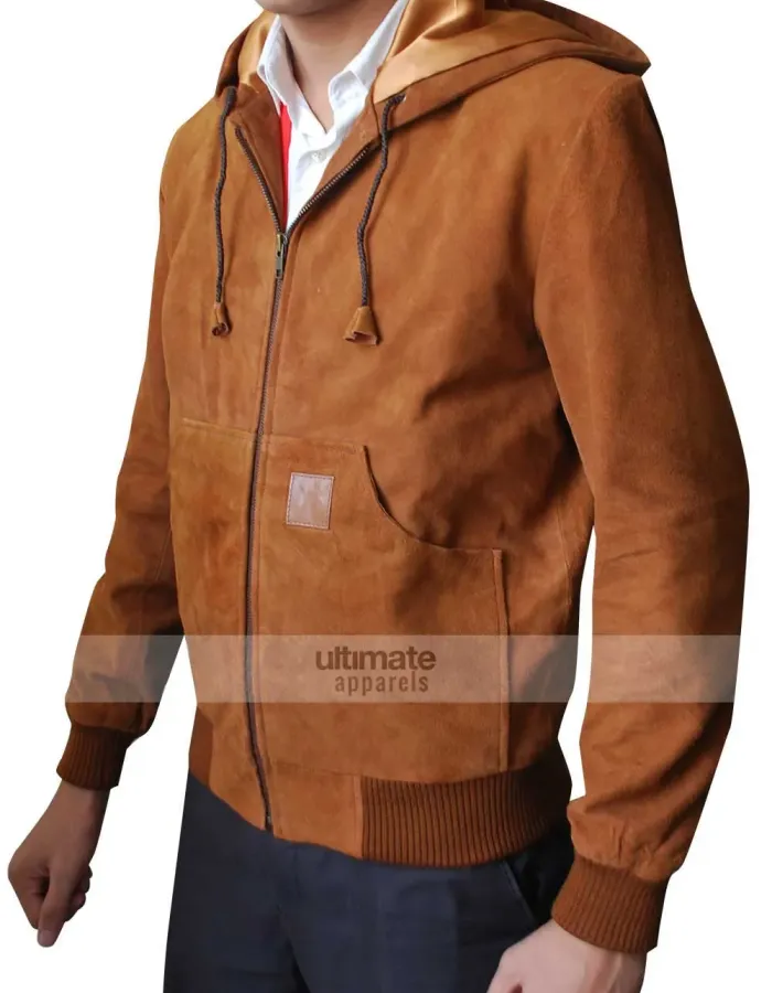 Jackie & Ryan Ben Barnes Brown Suede Bomber Jacket
