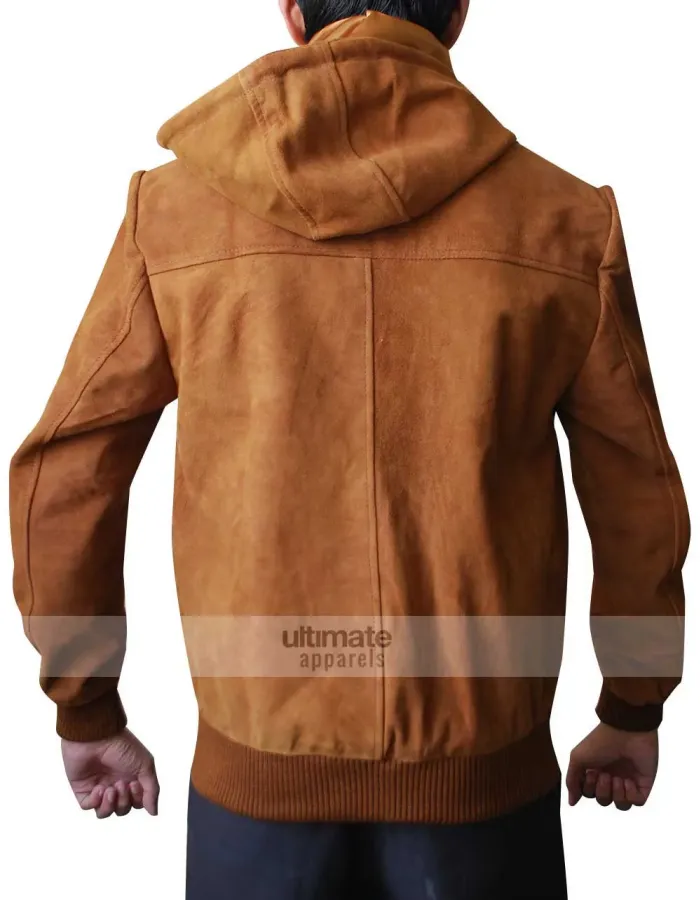 Jackie & Ryan Ben Barnes Brown Suede Bomber Jacket