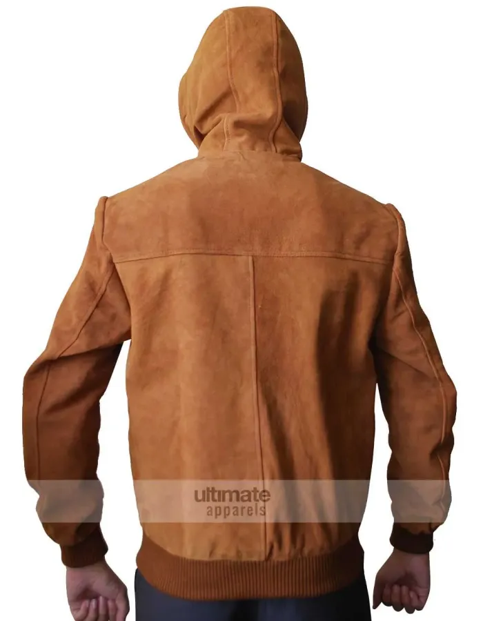 Jackie & Ryan Ben Barnes Brown Suede Bomber Jacket