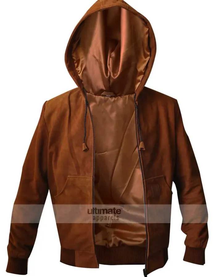 Jackie & Ryan Ben Barnes Brown Suede Bomber Jacket
