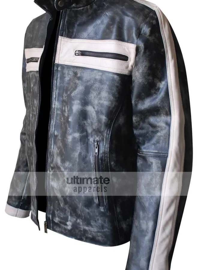 Designer Grey Bomber Biker Leather Jacket for Men Designer Grey Bomber Biker Leather Jacket for Men