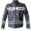 Designer Grey Bomber Biker Leather Jacket for Men