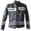 Designer Grey Bomber Biker Leather Jacket for Men Designer Grey Bomber Biker Leather Jacket for Men