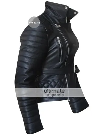 Rachel Bilson Burberry Prorsum Quilted Black Jacket