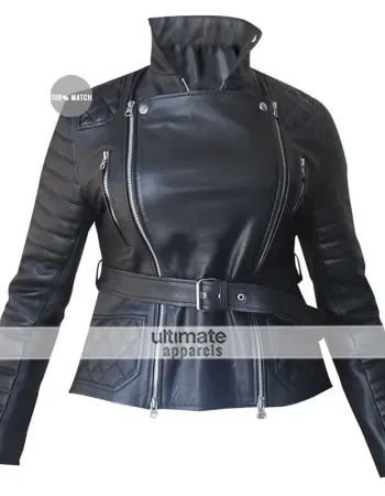 Rachel Bilson Burberry Prorsum Quilted Black Jacket
