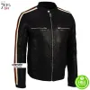 Wilsons Leather Mens Stripe Sleeve Faux Jacket