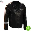 Wilsons Leather Mens Stripe Sleeve Faux Jacket
