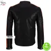 Wilsons Leather Mens Stripe Sleeve Faux Jacket