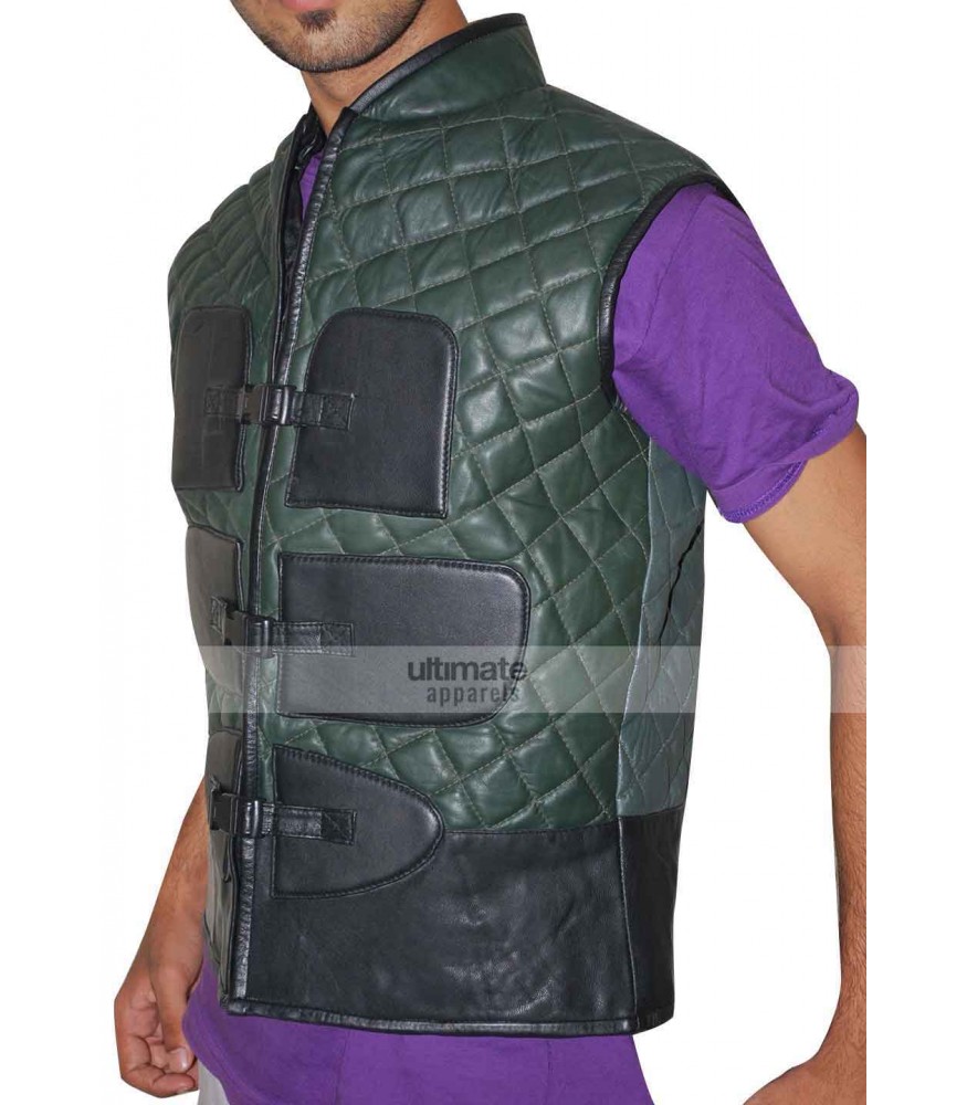 Details about   Men's Mortal Kombat X Game Johnny Cage Quilted Style Classic BlackLeather Vest