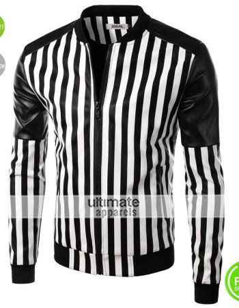 2016 Designers Slim Fit Black and White Stripes Jacket 