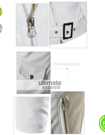 Belted Rider White Motorcycle Men's Jacket Belted Rider White Motorcycle Men's Jacket