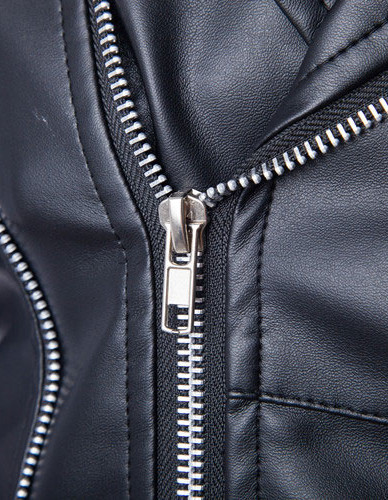 Black Fashion Men Short Slim Fit Collar Leather Jacket Black Fashion Men Short Slim Fit Collar Leather Jacket