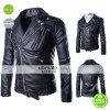 Black Fashion Men Short Slim Fit Collar Leather Jacket Black Fashion Men Short Slim Fit Collar Leather Jacket