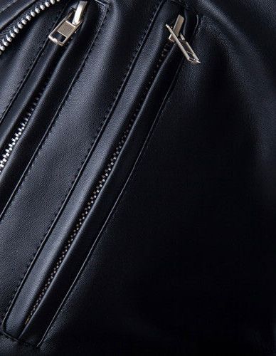 Black Fashion Men Short Slim Fit Collar Leather Jacket Black Fashion Men Short Slim Fit Collar Leather Jacket