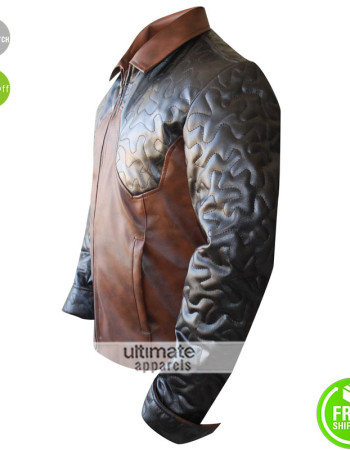 Criss Angel Designers Brown Quilted Biker Jacket