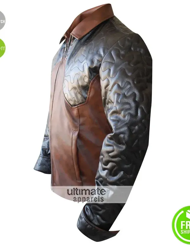 Criss Angel Designers Brown Quilted Biker Jacket