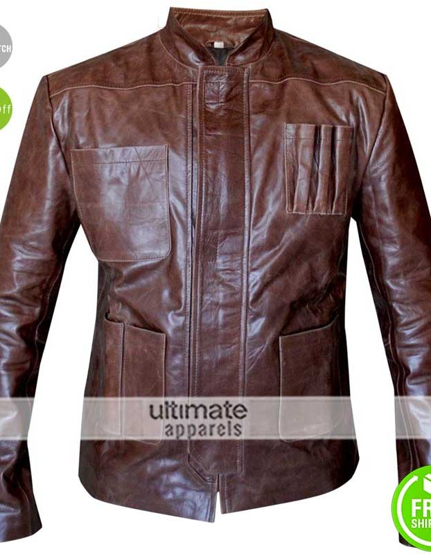  Star Wars Han Solo Force Awakens Leather Jacket