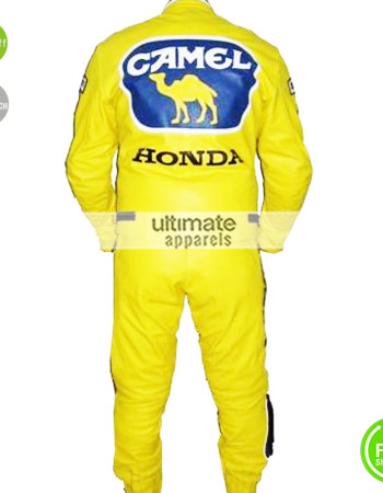 Honda Camel Yellow Motorcycle Racing Suit Jacket