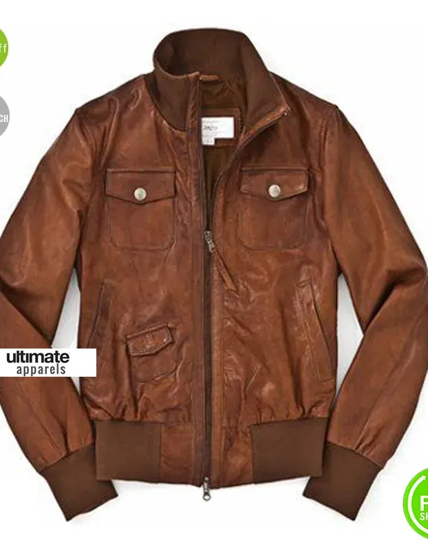 Marlboro Classics Brown Bomber Men Jacket Marlboro Classics Brown Bomber Men Jacket