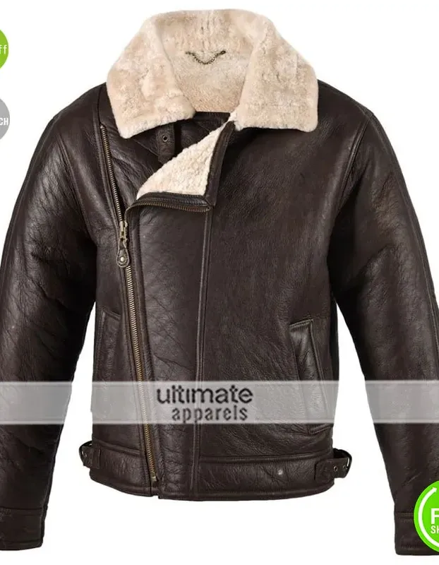 Men Chocolate Sheepskin Aviator Flying Jacket Men Chocolate Sheepskin Aviator Flying Jacket