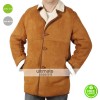 Men Classic Sheepskin Camel Brown Coat Men Classic Sheepskin Camel Brown Coat
