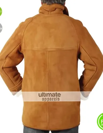 Men Classic Sheepskin Camel Brown Coat Men Classic Sheepskin Camel Brown Coat